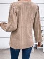 Pearls Beaded Lantern Sleeve Sweatshirt