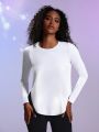 SHEIN Leisure Sun Protection Cooling Sports Long Sleeve T-Shirt