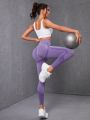 Yoga Basic Ladies' Solid Color Compression Workout Leggings