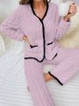 Women's Solid Color Plush Homewear Set