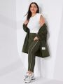 SHEIN Mulvari Plus Size Hooded Zipper Front Jacket