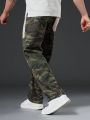 Men Plus Camo Print Straight Leg Jeans