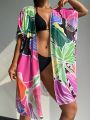SHEIN Swim Vcay Full-Printed Vacation Style Kimono Dress