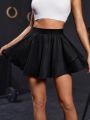 Daily&Casual Mesh Panel Athletic Mini Skirt With Inner Shorts