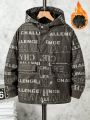 Boys' Thickened Windproof Printed Jacket For Autumn/winter