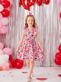 SHEIN Kids EVRYDAY Toddler Girls' Party Vintage Romantic Dress