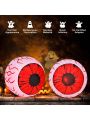 Costway 2 Pack 3 FT Halloween Inflatable Eyeballs w/ Air Blower & Red LED Lights