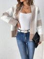 SHEIN Frenchy Dropped Shoulder Striped Cardigan