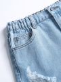 Tween Girls' Distressed Wide Leg Denim Shorts