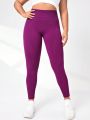 Plus Wide Waistband Scrunch Butt Sports Leggings