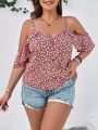 SHEIN LUNE Plus Size Off Shoulder Floral Cami Top