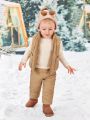 SHEIN Baby Boy Flap Pocket Vest Jacket & Pants