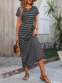 Striped Short Sleeve Dress