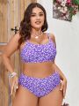 SHEIN Swim Mod Plus Size Floral Printed Bikini Swimsuit Set