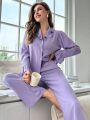 Ruffle Trim Flounce Sleeve PJ Set