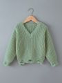 Teen Girls' Vintage Style Loose Sweater For Layering