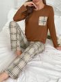 Plaid Long Sleeve Pajama Set