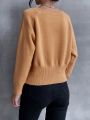 SHEIN Frenchy Casual Round Neck Solid Color Drop Shoulder Sleeve Sweater