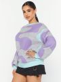 CHICRUSH Color Block Batwing Sleeve Sweater