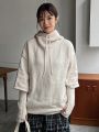FRIFUL Women's Drawstring Hooded Sweater