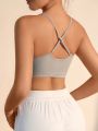 SHEIN Ladies' Cross Back Bra