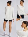 GLOWMODE Modal Reset Restore Off-Shoulder Long Sleeve Tee With Thumbhole Daily Lounge