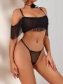 Women's Music Festival Style Sexy Fringe Detail Thin Straps Lingerie 3pcs/Set