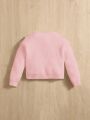 SHEIN Baby Girls' Twist Detail Long Sleeve Sweater