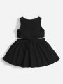 SHEIN Baby Rib-knit Cut Out Dress