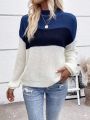 Color Block Drop Shoulder Sweater