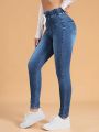 Drawstring Waist Skinny Jeans