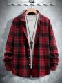 Men'S Plus Size Plaid Long Sleeve Shirt