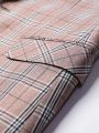 Men's Plaid Notched Lapel Suit Jacket