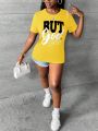 SHEIN Slayr Slogan Graphic Tee