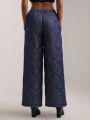 NAJILARAQUELDESIGNS Solid Wide Leg Quilted Pants