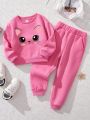 2pcs/Set Young Girls' Casual Long Sleeve Pullover Sweatshirt Suit For Autumn And Winter