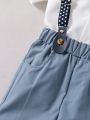 Baby Boys' Gentleman Short Sleeve Shirt And Casual Pants Set