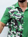 Men'S Camo Printed Short Sleeve Shirt