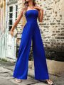 Women's Shirred Detail Bandeau Jumpsuit