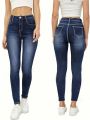 Women's High Waist Slim Fit Denim Long Pants