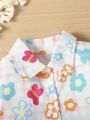 Baby Girl Fashionable Printed Shirt 2pcs/Set For Summer