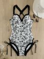 DAZY Women'S Floral Print Swimsuit