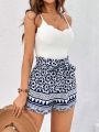 SHEIN VCAY Shell Edge Decorated Cami Top & Shorts Vacation 2pcs Outfit