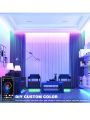 1 Set Rgb Led Strip Light Kit With App Control, Plug-in, 3 Reels, Perfect For Indoor Ambiance Decoration And Festival Atmosphere Decoration