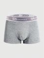 Men 4pcs Letter Tape Waist Boxer Brief