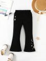 Toddler Girls' Comfortable Leisure Flared Jeans With Star Pattern