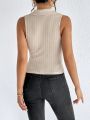 SHEIN Frenchy Solid Ribbed Knit Tank Top