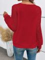 Lace Splicing V-Neck Women'S Sweatshirt