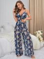 Ladies' Flower Printed Pajama Set