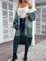 SHEIN Frenchy Color Block Drop Shoulder Duster Cardigan